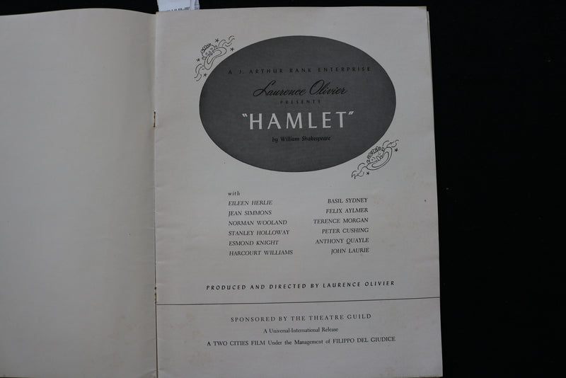 1948 LAURENCE OLIVIER PRESENTS HAMLET PROGRAM - K 2289