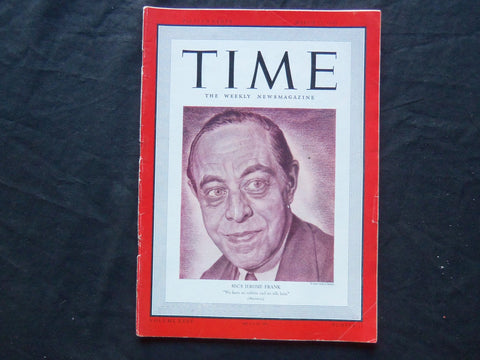 1940 MARCH 11 TIME MAGAZINE - JEROME FRANK - T 703