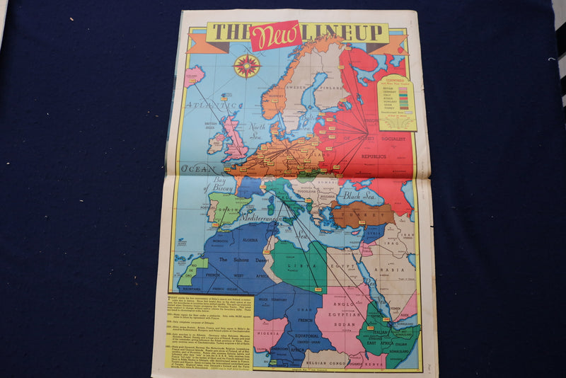 1940 SEP 1 SUNDAY NEWS PICTURE NEWSPAPER - CHARLES BOYER - COLOR MAP - E 22715