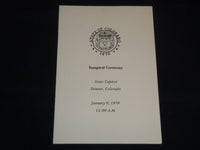 1979 JANUARY 9 INAUGURAL CEREMONY PROGRAM - RICHARD LAMM - J 9512