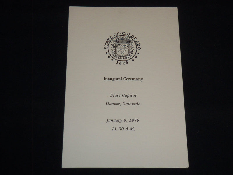 1979 JANUARY 9 INAUGURAL CEREMONY PROGRAM - RICHARD LAMM - J 9512