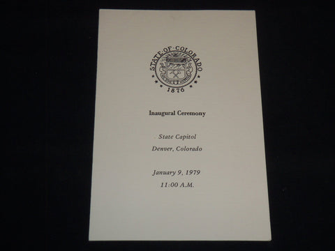 1979 JANUARY 9 INAUGURAL CEREMONY PROGRAM - RICHARD LAMM - J 9512