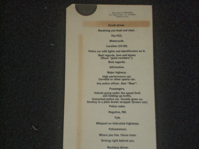 1970'S REALISTIC GUIDE TO CODES AND CB SLANG - J 6372