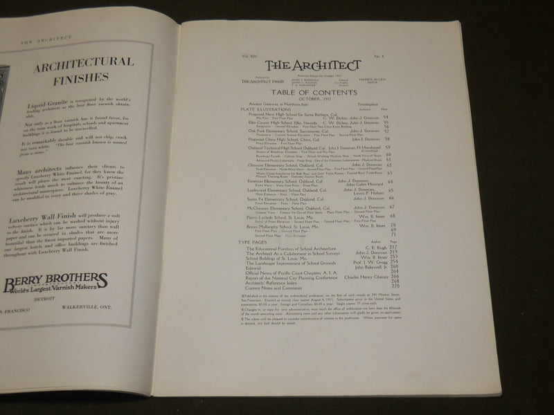 1917 OCTOBER THE ARCHITECT MAGAZINE VOLUME 14 NO. 4 - NICE PHOTOS - ST 6946
