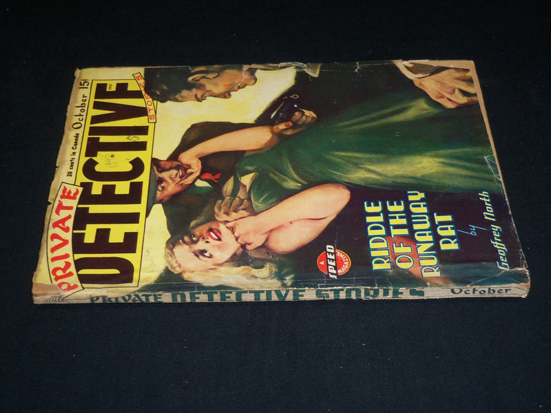 1945 OCTOBER PRIVATE DETECTIVE STORIES PULP MAGAZINE -RIDDLE OF RUNAWAY- ST 3374