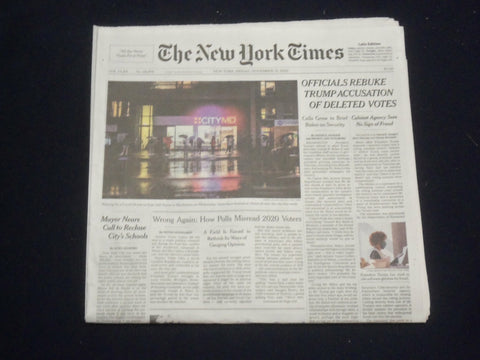 2020 NOV 13 NEW YORK TIMES - OFFICIALS REBUKE TRUMP ACCUSATION OF DELETED VOTES