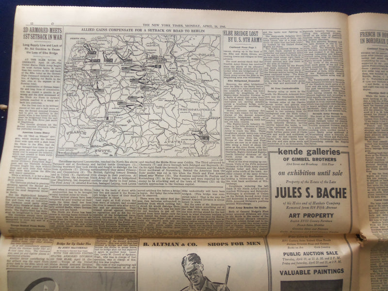 1945 APRIL 16 NEW YORK TIMES - ROOSEVELT IS BURIED WITH SOLEMN RITES - NP 6475
