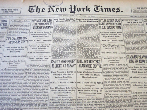 1926 JANUARY 25 NEW YORK TIMES - JUILLIAND TRUSTEES PLAN MUSIC CENTRE - NT 5684