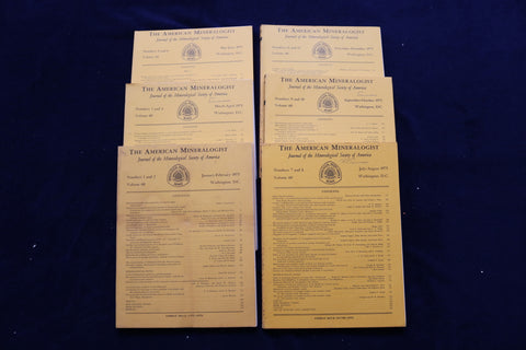 1975 THE AMERICAN MINERALOGIST JOURNAL - LOT OF 6 - COMPLETE YEAR - O 3380