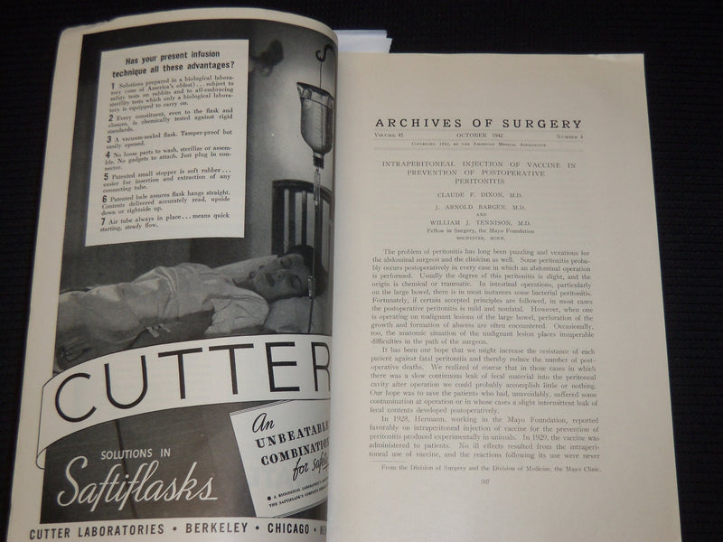 1942 ARCHIVES OF SURGERY BULLETINS LOT OF 3 - AMERICAN MEDICAL ASSOC. - O 2922F