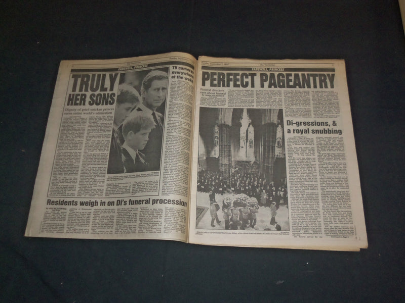 1997 SEPTEMBER 7 THE TRENTONIAN NEWSPAPER - PRINCESS DIANA FAREWELL - NP 3496