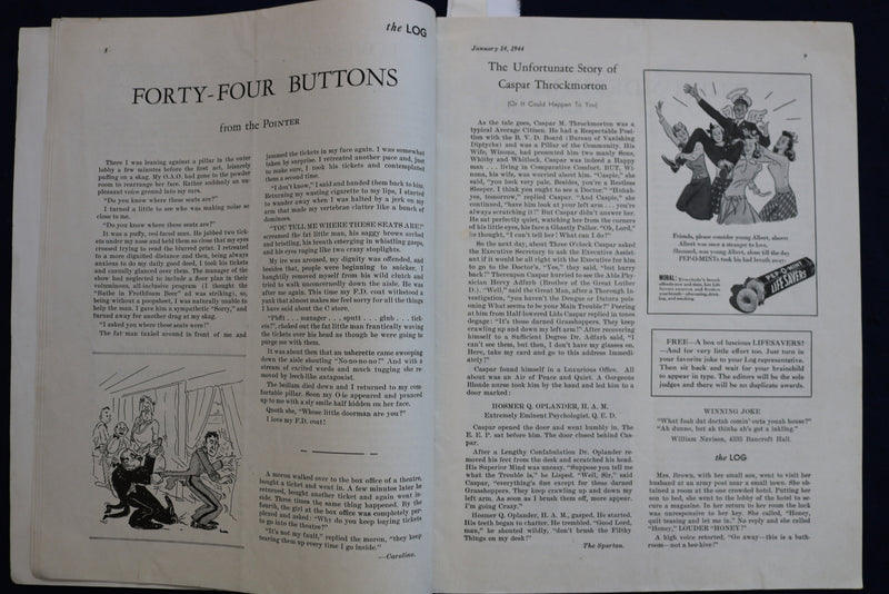 1944 JANUARY 14 THE WATAUGAN MAGAZINE FOR COLLEGE MEN - ANNAPOLIS - K 809