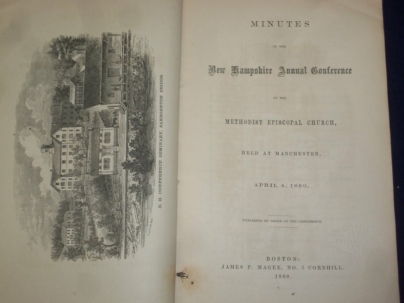 1853-1860 NW HAMPSHIRE METHODIST EPISCOPAL CHURCH MINUTES - LOT OF 4 - J 4750