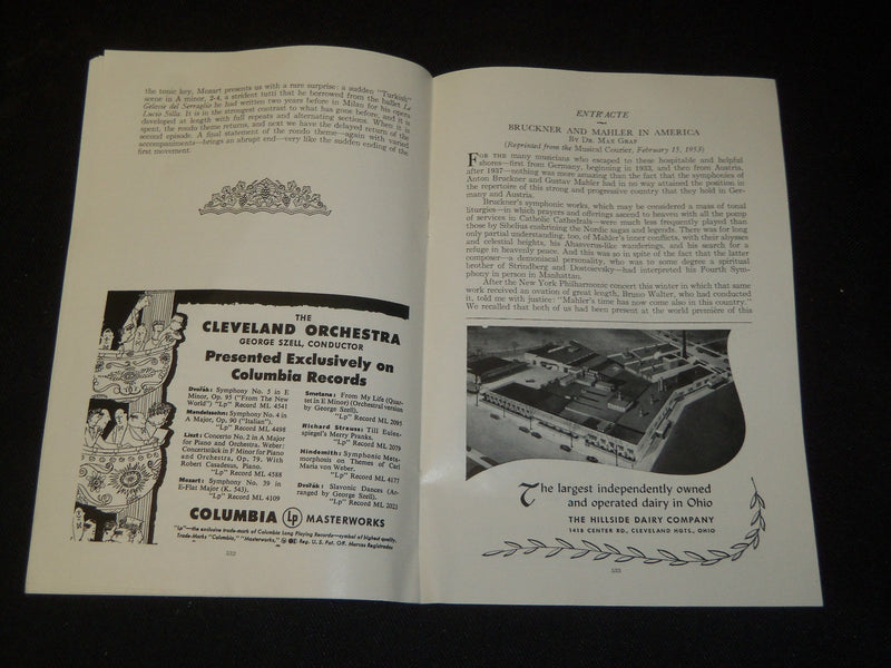 1953-1954 THE CLEVELAND ORCHESTRA PROGRAM LOT OF 3 - SIGNED - SENOFSKY - J 5344