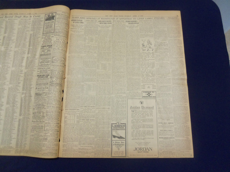1918 APRIL 2 NEW YORK TIMES - GERMANS MASSING TROOPS NEAR ALBERT - NT 8199