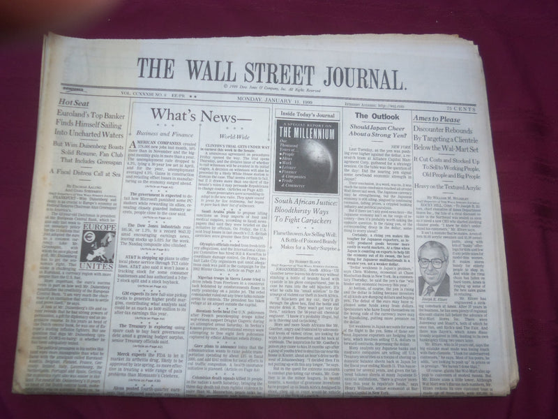 1999 JAN 11 THE WALL STREET JOURNAL - SHOULD JAPAN CHEER ABOUT STRONG YEN- WJ 20