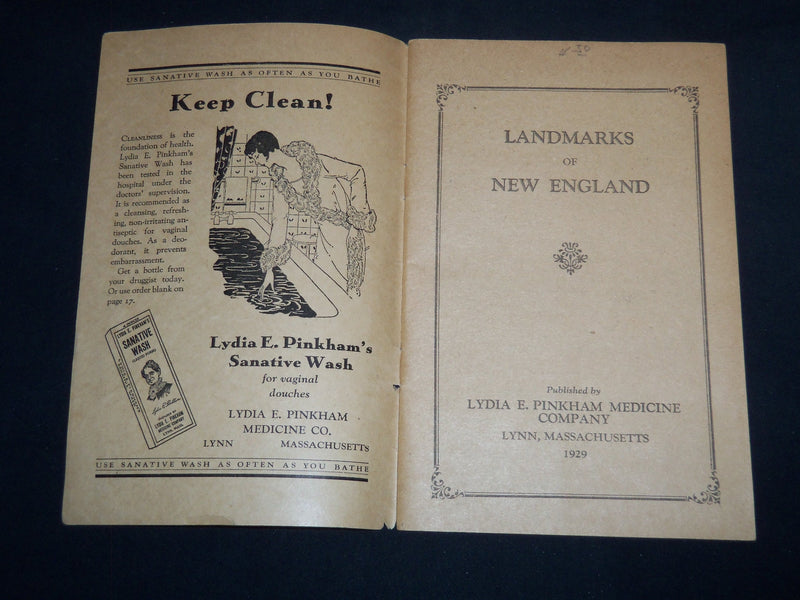 1929 LANDMARKS OF NEW ENGLAND BOOK - LYNN MASSACHUSETTS - J 8523