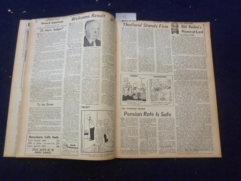 1965 MAY 27 BOSTON RECORD AMERICAN NEWSPAPER-ASK CONGRESS PROBE CLAY KO -NP 6249