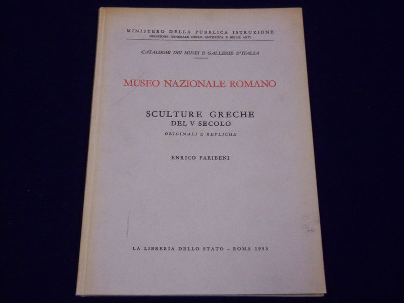 1953 MUSEO NAZIONALE ROMANO BY ENRICO PARIBENI ITALIAN BOOK - PHOTOS - KD 2061