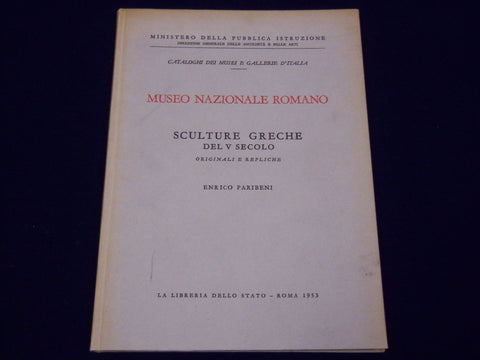 1953 MUSEO NAZIONALE ROMANO BY ENRICO PARIBENI ITALIAN BOOK - PHOTOS - KD 2061