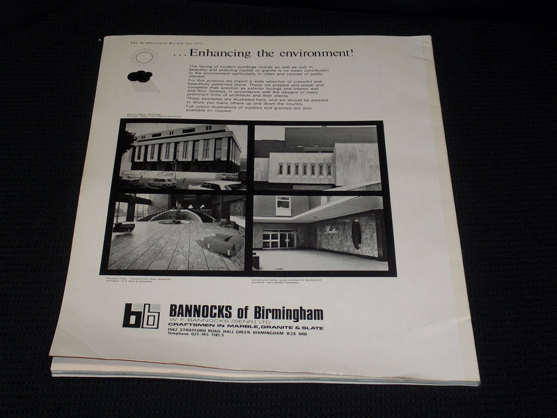 1975 JULY ARCHITECTURAL REVIEW MAGAZINE - WELLS HALL COVER - E 2932