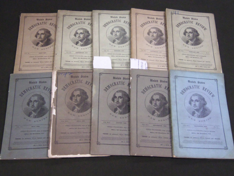 1857-1858 UNITED STATES DEMOCRATIC REVIEW NEW SERIES LOT OF 10 ISSUES - WR 60E