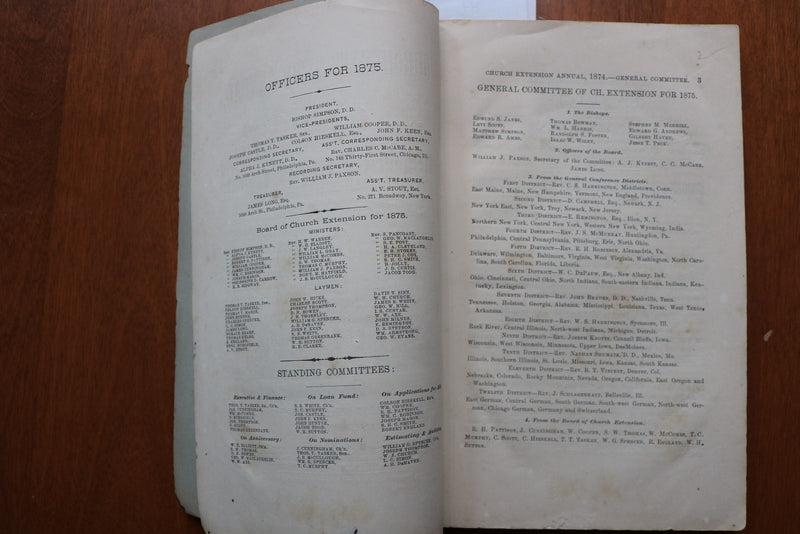 1875 JANUARY CHURCH EXTENSTION ANNUAL - NINTH REPORT - SOFTCOVER BOOK - K 3246