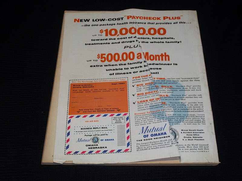1961 MARCH MCCALL'S MAGAZINE VERY NICE FRONT COVER & FULL PAGE ADS - E 2436