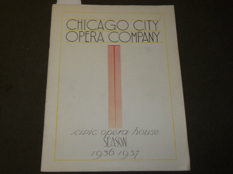 1936 NOVEMBER 27 CHICAGO CITY OPERA COMPANY PROGRAM - LAWRENCE TIBBETT - J 3705