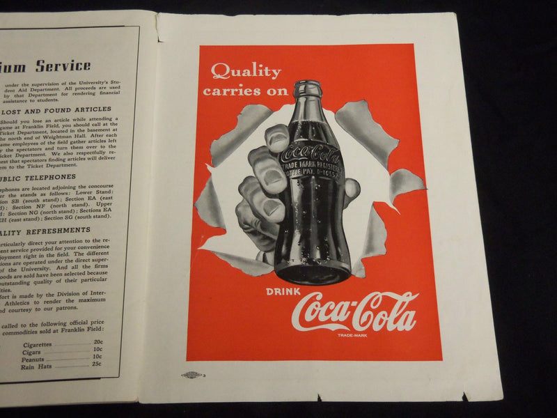 1945 OCTOBER 6 DARTMOUTH VS. PENNSYLVANIA COLLEGE FOOTBALL PROGRAM - J 5753