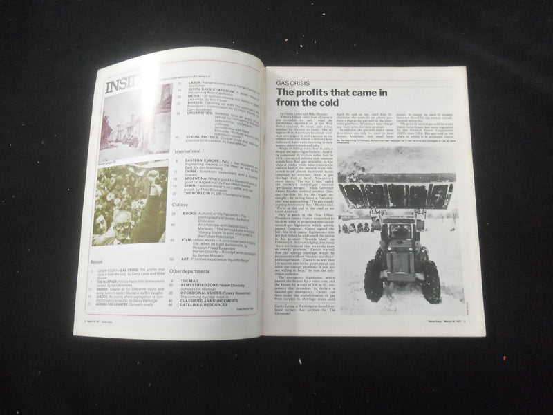 1977 MARCH 14 SEVEN DAYS MAGAZINE - GETTING BURNED BY GAS COMPANIES - SP 1521L