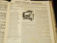 1835-1836 NEW YORK MIRROR AND LADIES GAZETTE BOUND VOLUME - ENGRAVINGS - R 89S