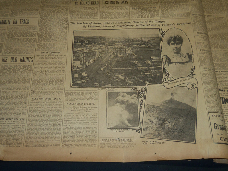 1906 APRIL 9 THE BOSTON HERALD VESUVIUS KILLS 43 THOUSANDS MORE INJURED - BH 277