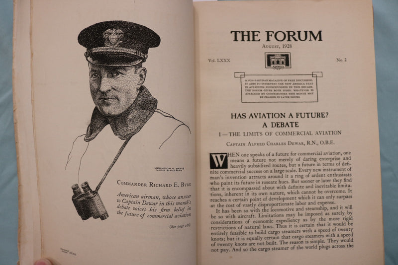 1928 AUGUST THE FORUM MAGAZINE - RICHARD BYRD - K 3279