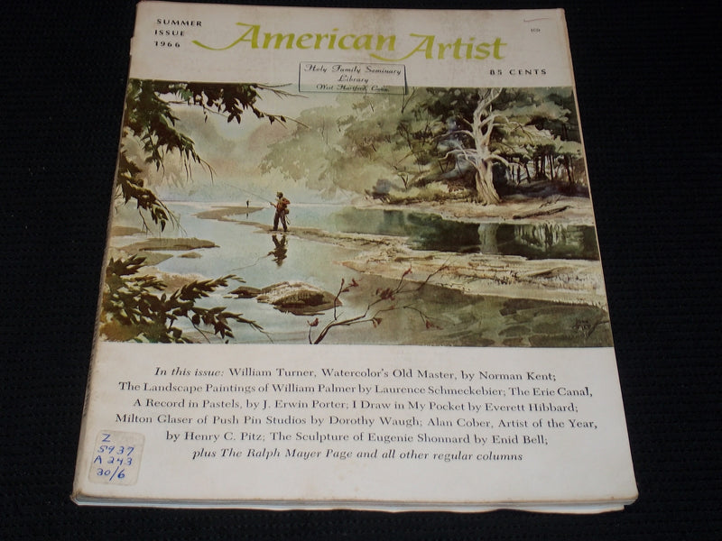 1966 JUNE-AUGUST AMERICAN ARTIST MAGAZINE VERY NICE ART COVER & CONTENT - E 2145