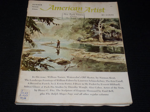 1966 JUNE-AUGUST AMERICAN ARTIST MAGAZINE VERY NICE ART COVER & CONTENT - E 2145