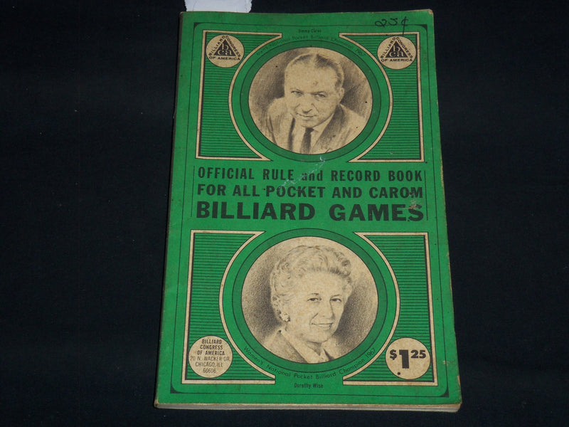 1968 ALL POCKET AND CARON BILLLIARD GAMES RULE BOOK - J 8937