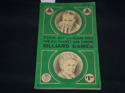 1968 ALL POCKET AND CARON BILLLIARD GAMES RULE BOOK - J 8937