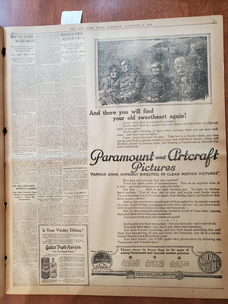 1917 NOVEMBER 17 NEW YORK TIMES - COWDRAY LEAVES BRITISH CABINET - NT 8071