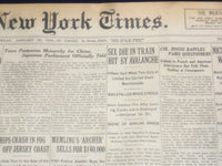 1916 JANUARY 23 NEW YORK TIMES - 6 DIE IN TRAIN HIT BY AVALANCHE - NT 9068