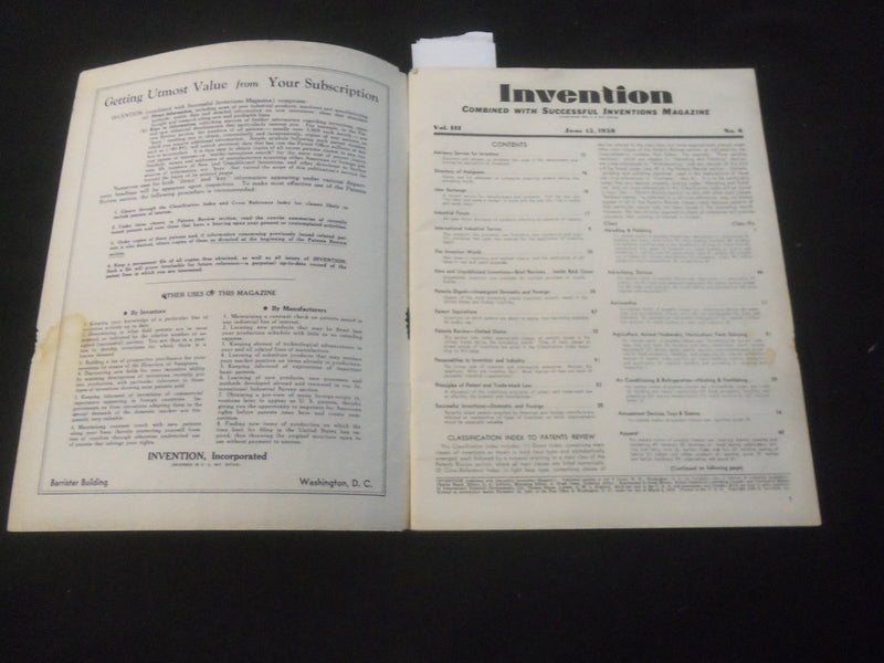1938 JUNE 15 INVENTION MAGAZINE - SUCCESSFUL INVENTIONS - B 5529S