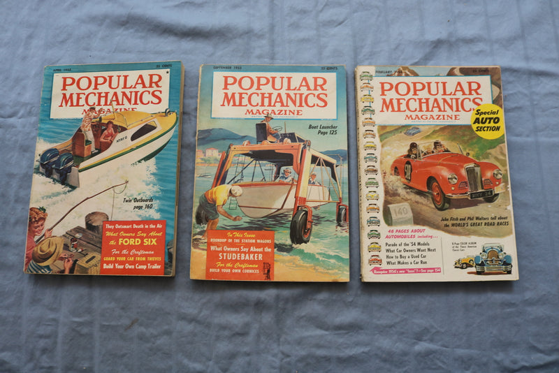1951-1956 POPULAR MECHANICS MAGAZINE - LOT OF 16 - O 3338