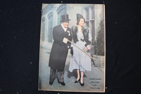 1937 MARCH 28 SUNDAY NEW YORK NEWS MAGAZINE - KITTY CARLISLE COVER - E 26155