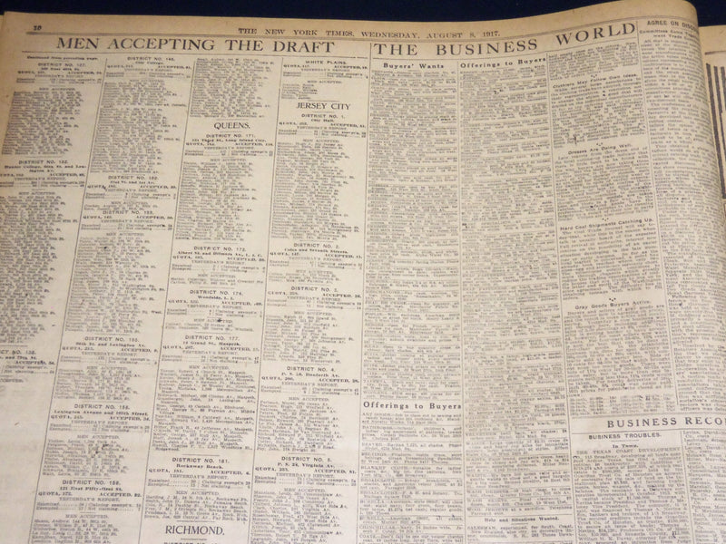 1917 AUGUST 8 NEW YORK TIMES - HELFFERICH TO STEER PEACE PLANS - NT 8505