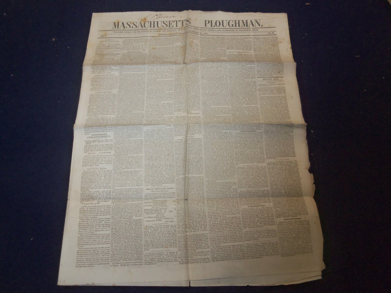 1846 DECEMBER 26 MASSACHUSETTS PLOUGHMAN NEWSPAPER - COMMODORE DECATUR - NP 5140