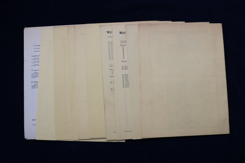 1950'S WESTINGHOUSE RADIO SERVICE NOTES - LOT OF 10 - K 762