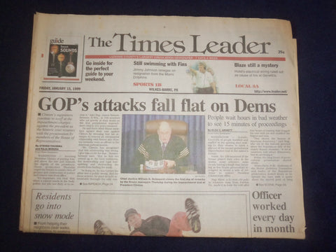1999 JAN 15 WILKES-BARRE TIMES LEADER - GOP'S ATTACKS FALL FLAT ON DEMS- NP 8236