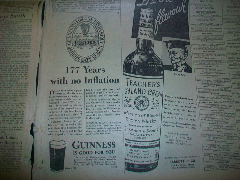 1936 OCTOBER 9 SAN FRANCISCO CHRONICLE NEWSPAPER SECTION OHIOAN ASHORE - NP 841