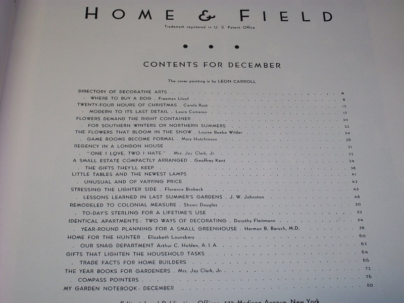 1932 CHRISTMAS HOME & FIELD MAGAZINE - BEAUTIFUL FRONT COVER & ADS - E 2727