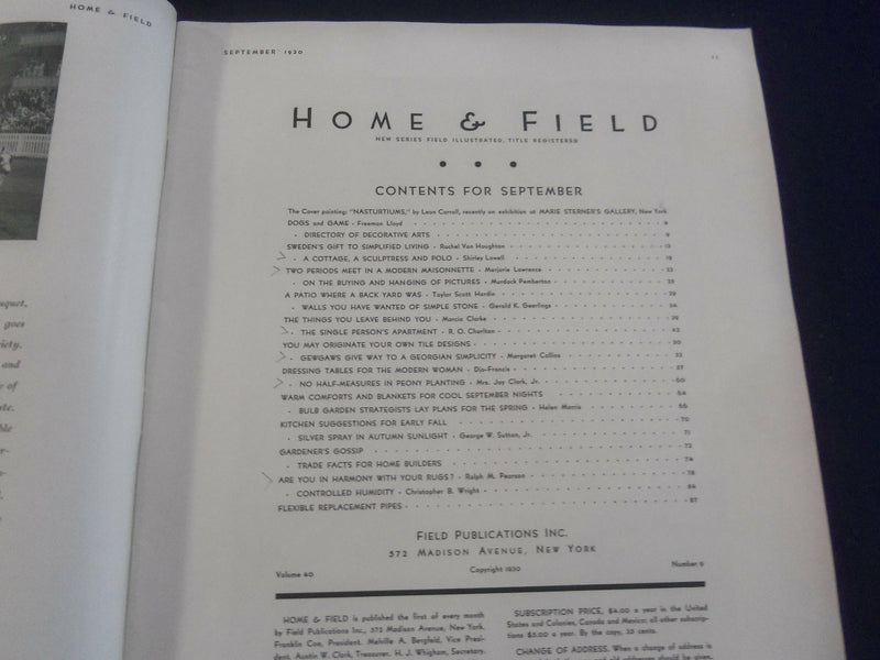 1930 SEPTEMBER HOME & FIELD MAGAZINE - GREAT PHOTOS, STORIES & ADS - SP 1223Q